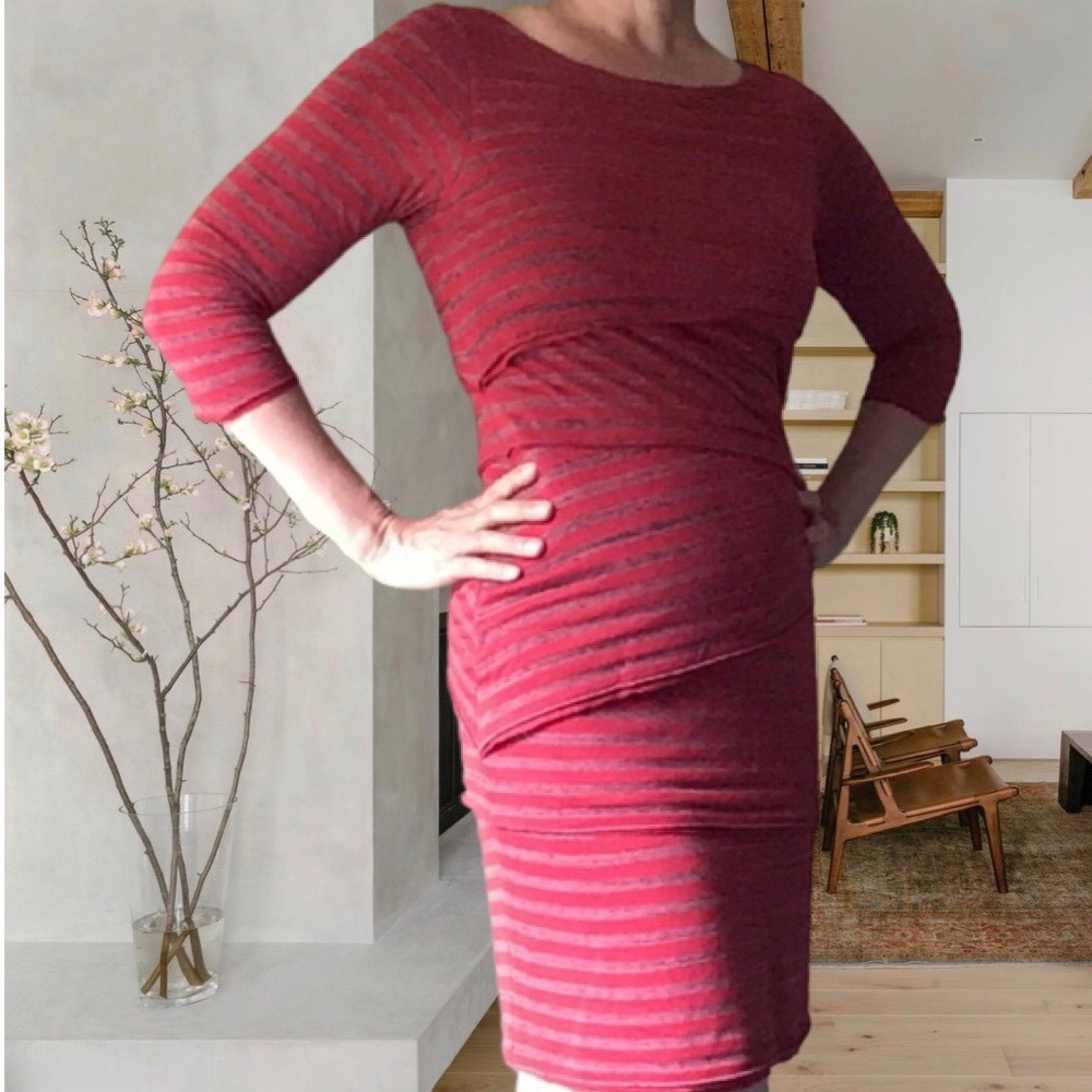 Red Jersey Stripe Dress